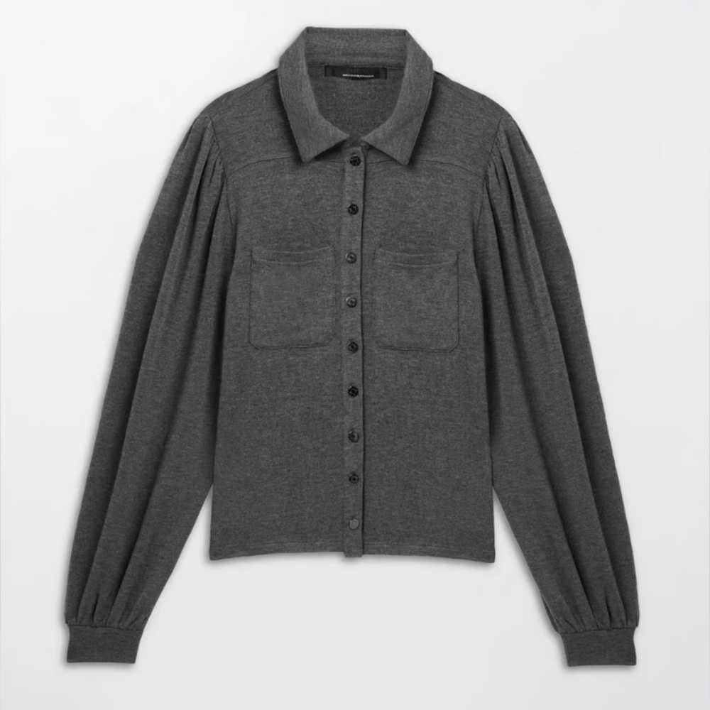New White House Black Market Women's Gray Button Shirt Size Large